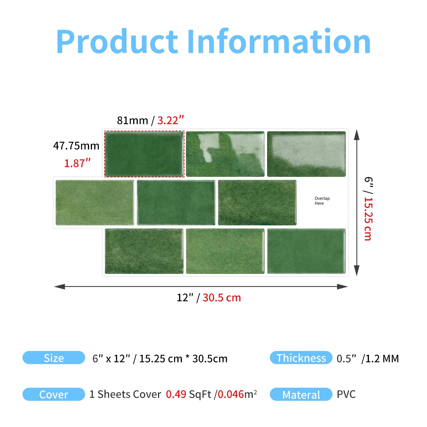 Verdas Terra – Self-Adhesive Peel and stick tiles