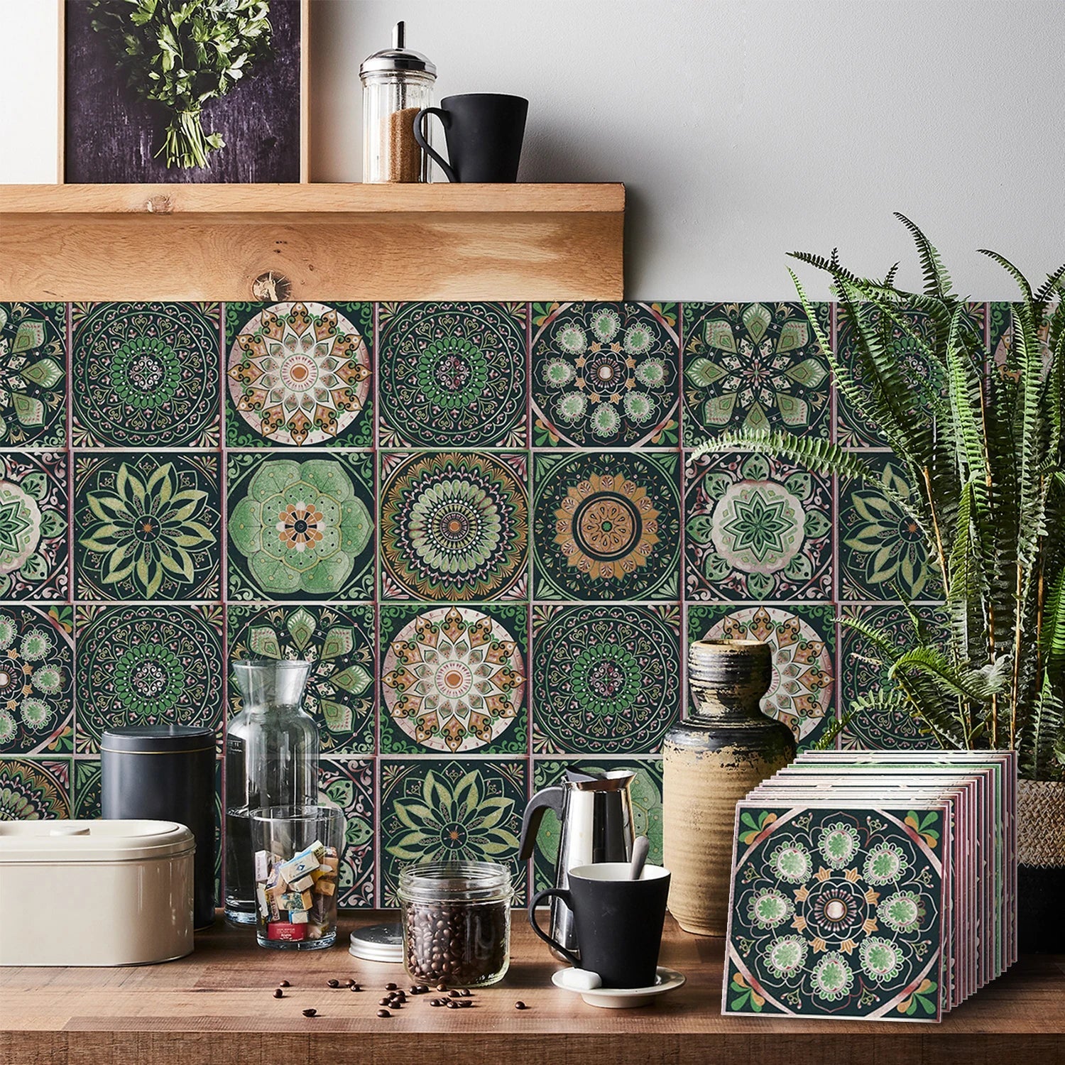 Collection peel and stick tiles 
