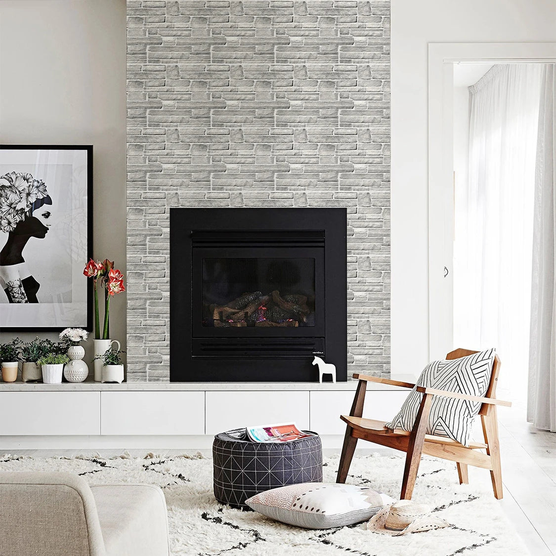 Dublin Grey – 3D Stone look Peel & Stick Tiles