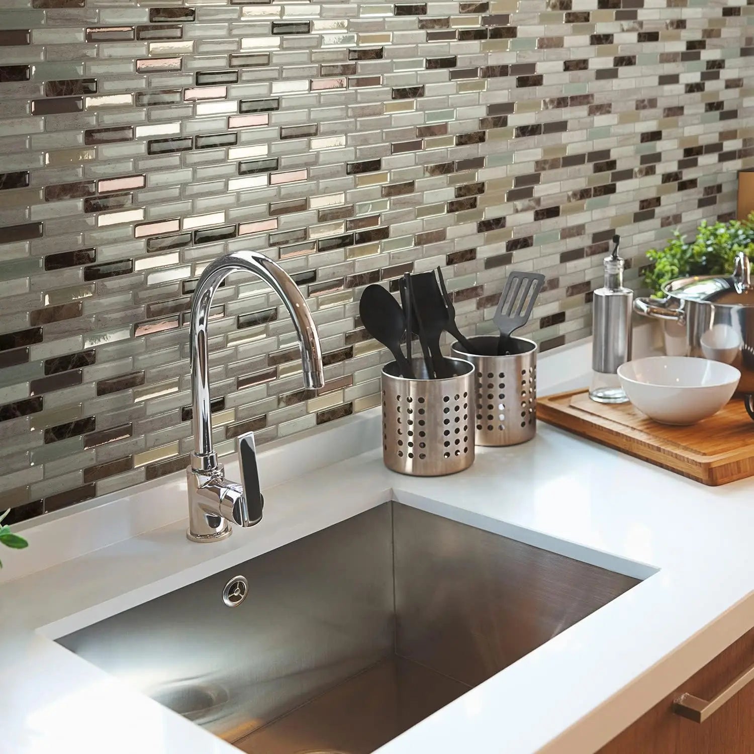 Tessia Perla - 3D Mosaic Peel & Stick Tile
