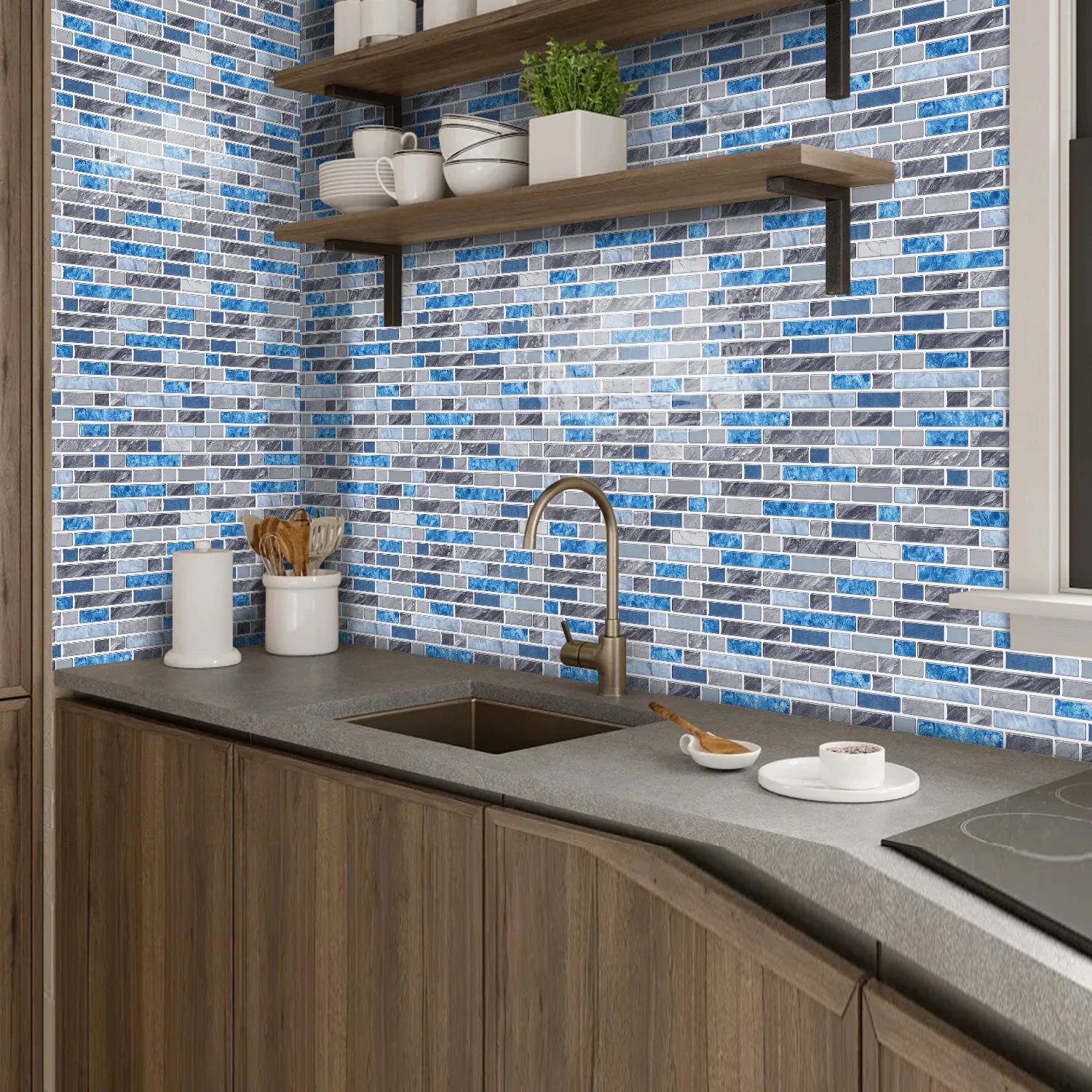 Blue Mosaic - Backsplash Peel and Stick Tile