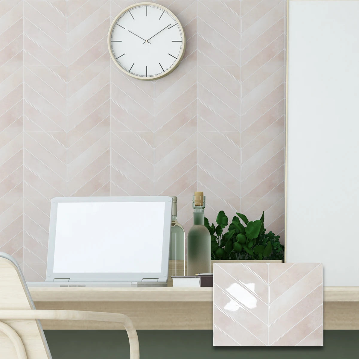 Blush Riviera – 3D Pink V-Shape Peel & Stick