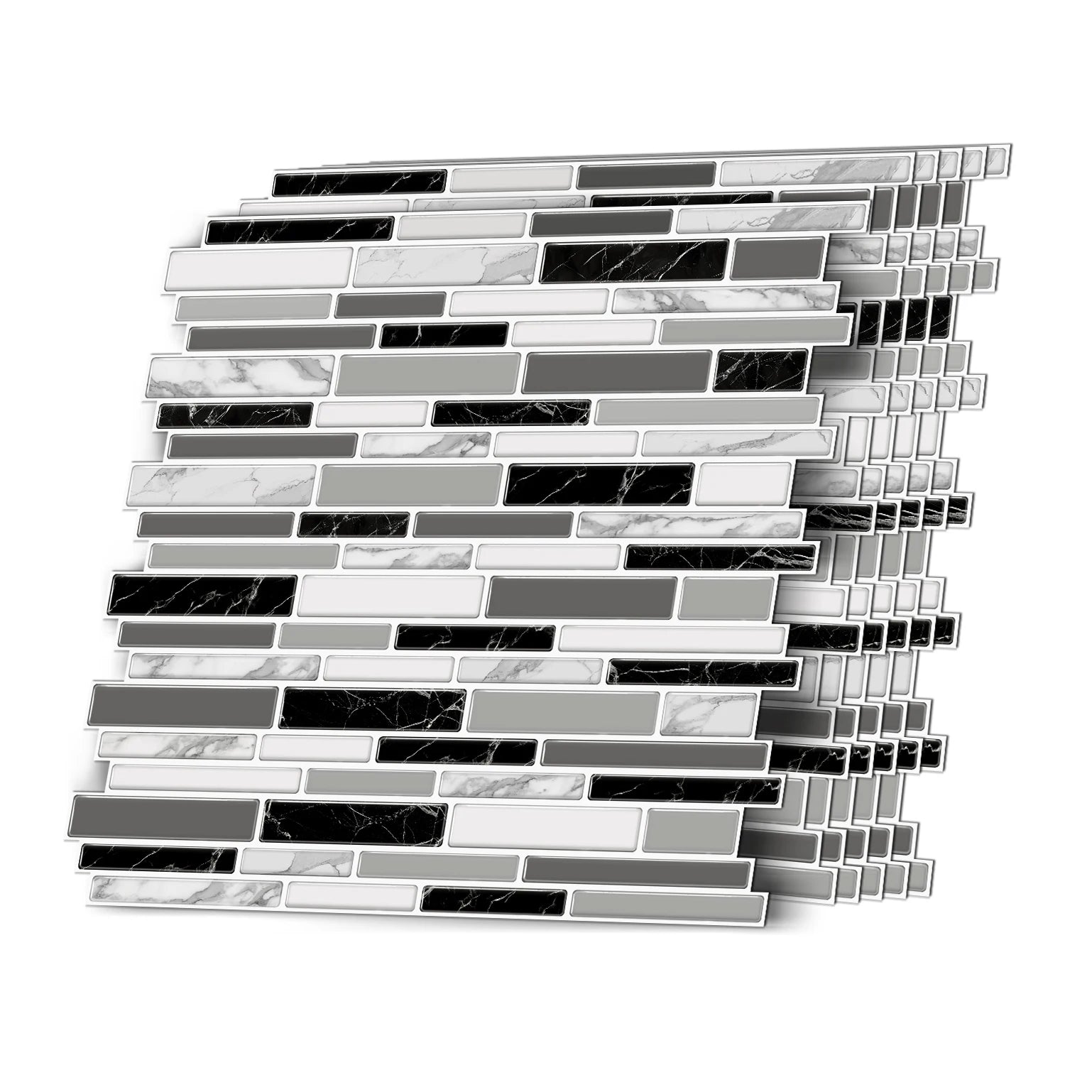 Gray Marble Mosaic Backsplash Peel and Stick