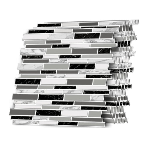 Gray Marble Mosaic Backsplash Peel and Stick