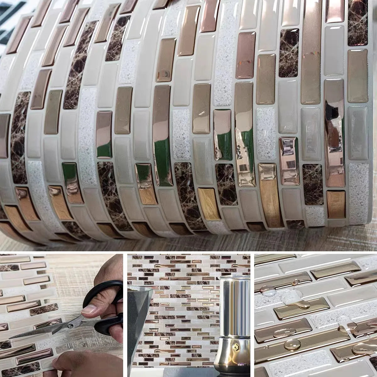 Tessia Perla - 3D Mosaic Peel & Stick Tile