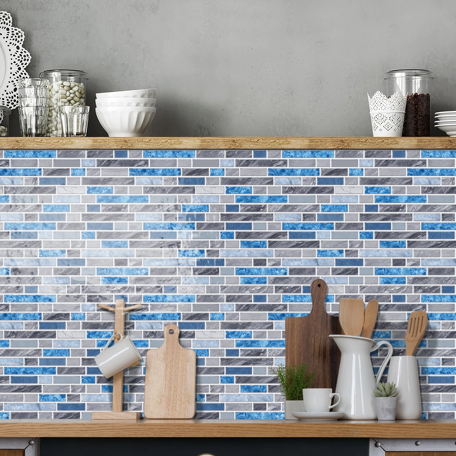 Blue Mosaic - Backsplash Peel and Stick Tile
